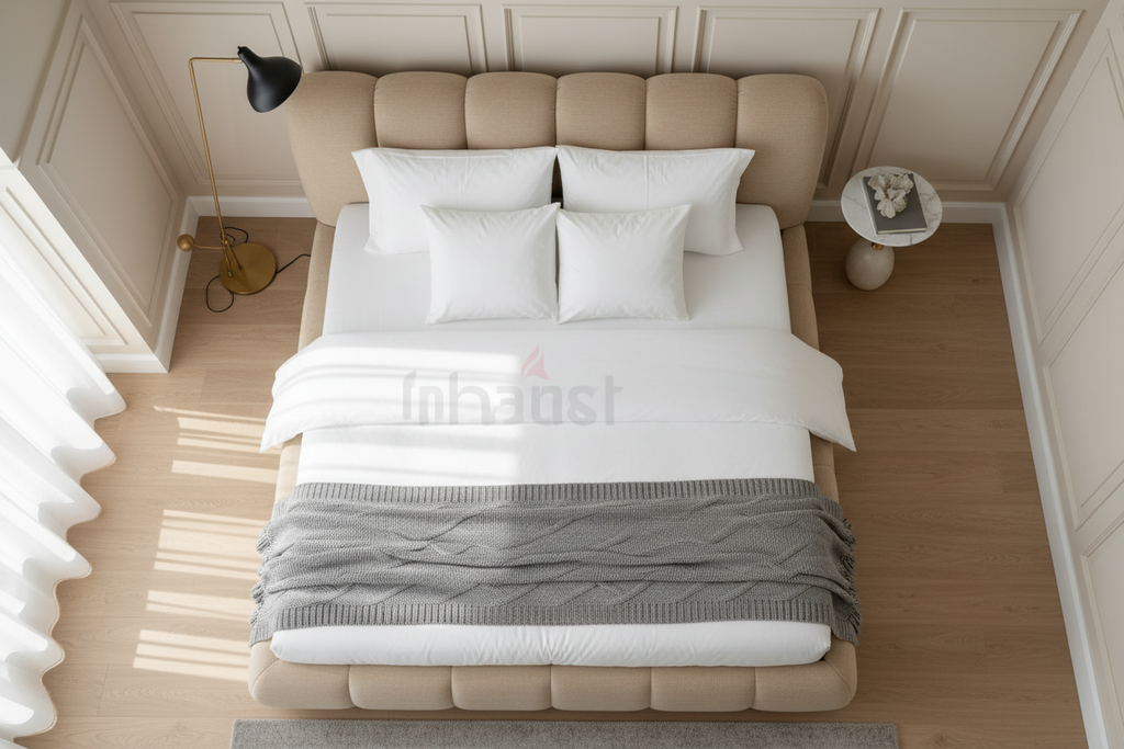 Puffy Channel-Tufted Storage Bed