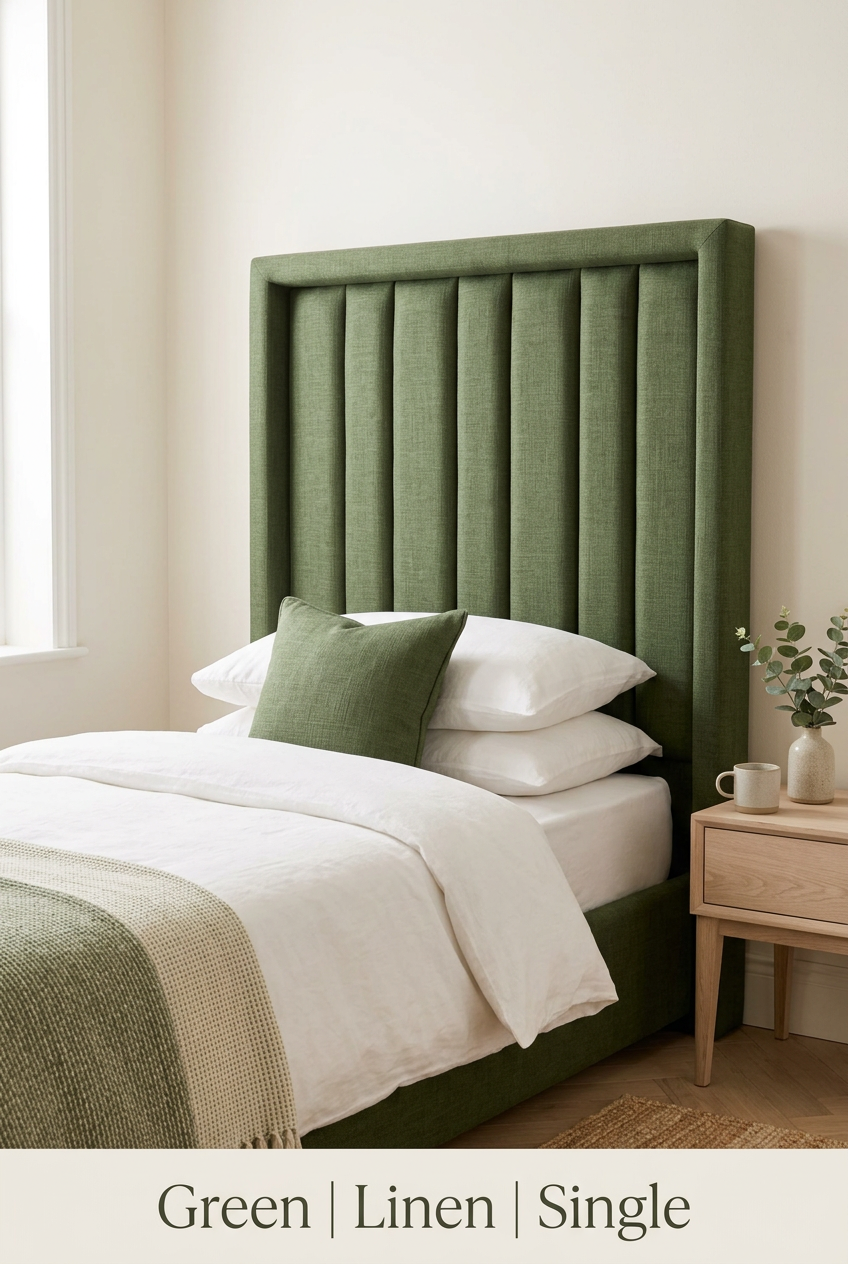 Sage Channel Wingback Headboard