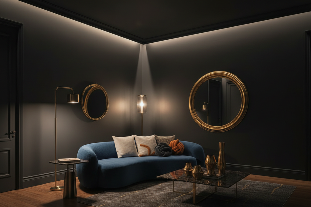 Moon Couch - Velvet / Blue