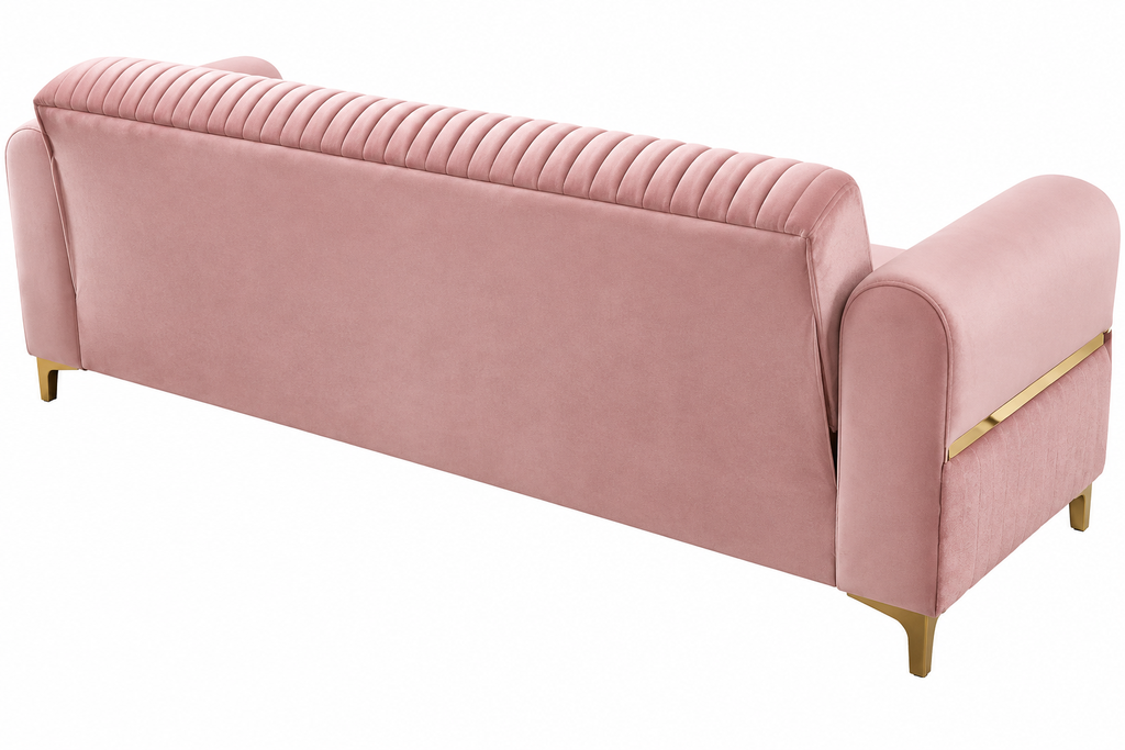 Luxe Channel Tufted Velvet Sofa