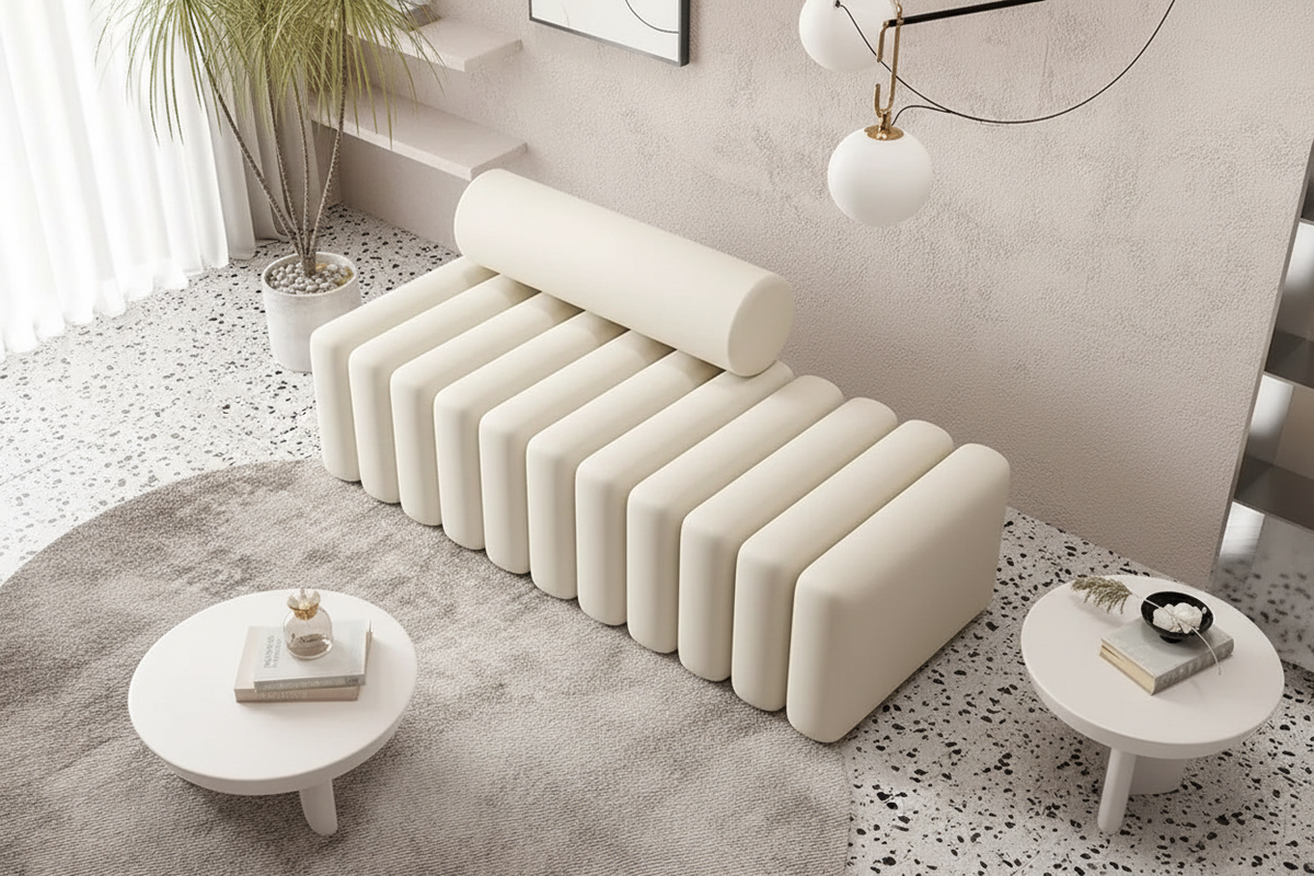 Disautoman Ribbed Segmented Daybed Ottoman