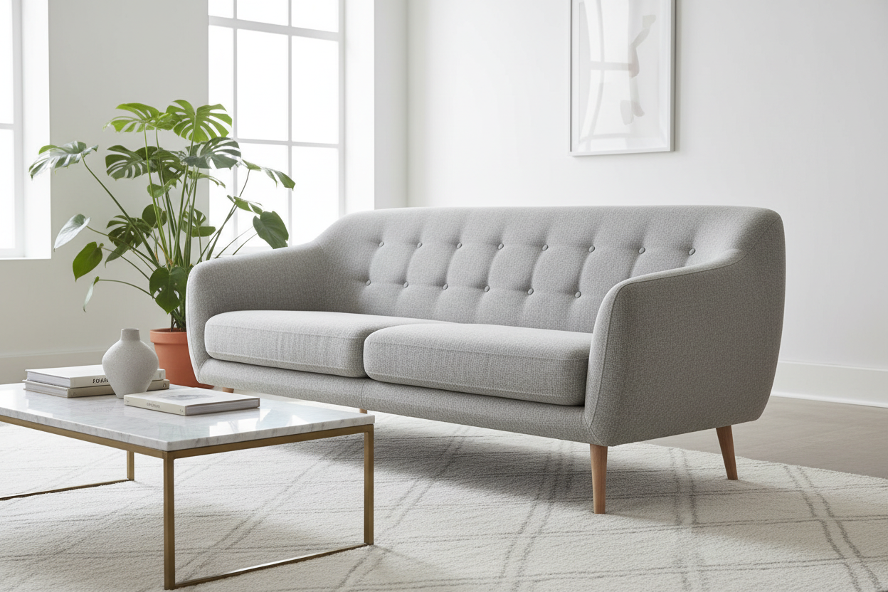 Scaleta Sofa - Light Grey Side Angle