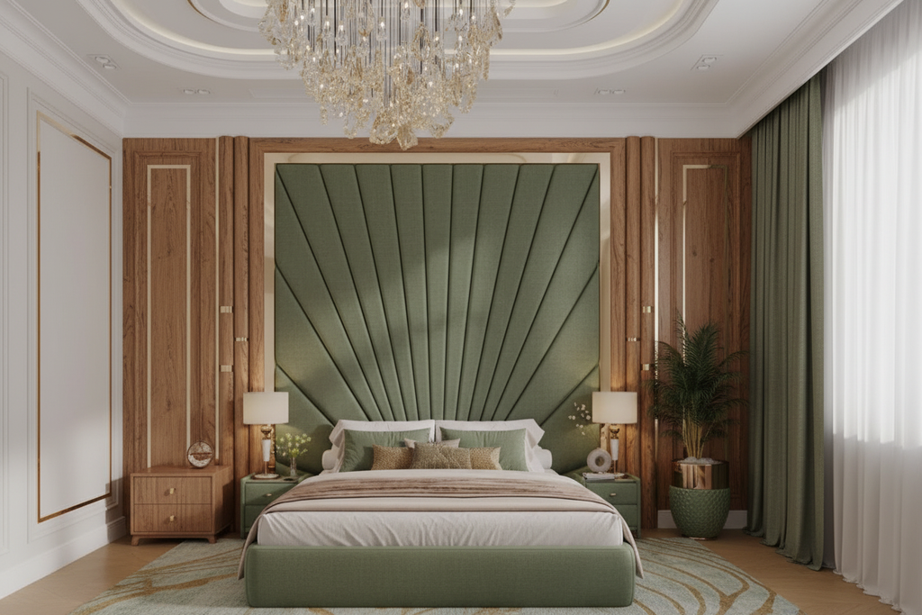 Luxury Fan Headboard Bedroom Suite
