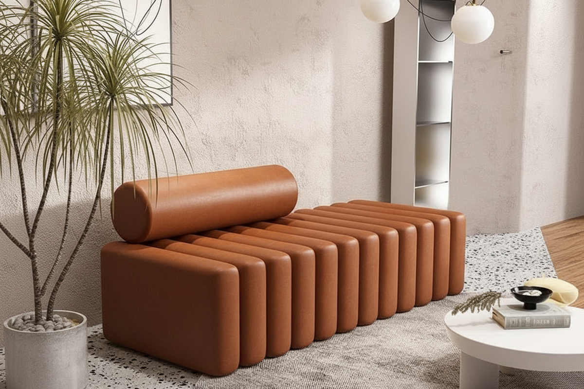 Disautoman Ribbed Segmented Daybed Ottoman