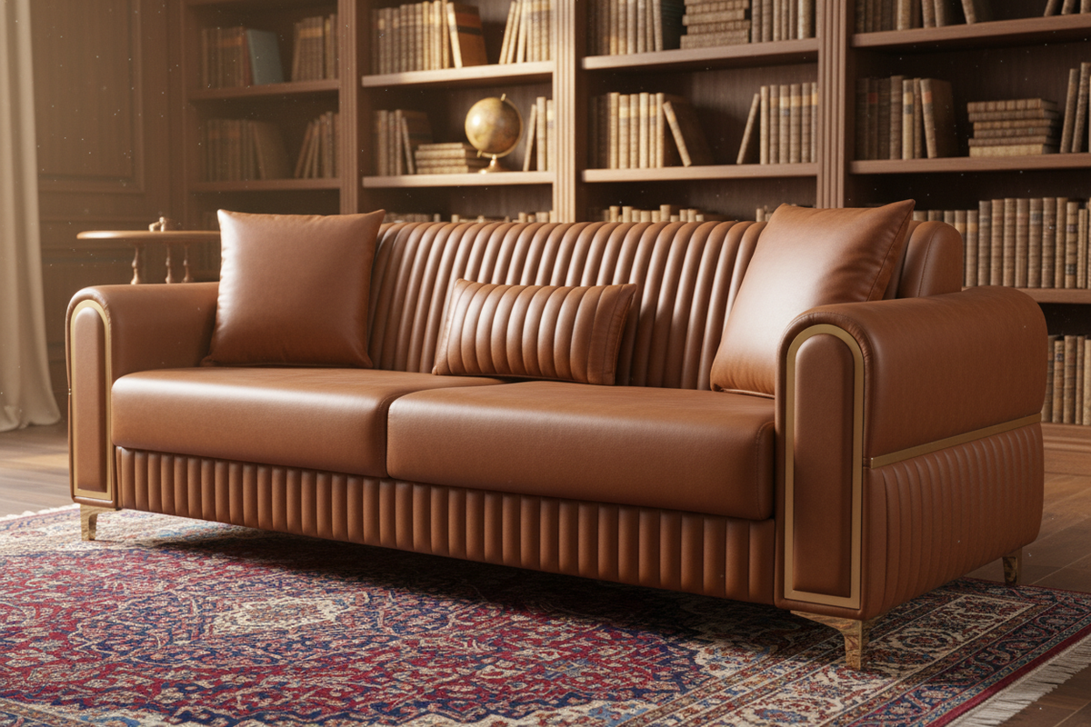 Luxe Channel Tufted Velvet Sofa
