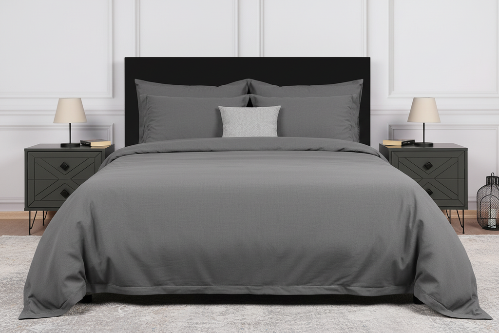 Nordic X-Pattern Bedside Table - matching pair both sides of bed