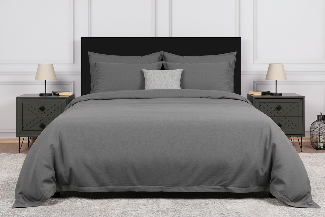 Nordic X-Pattern Bedside Table - matching pair both sides of bed