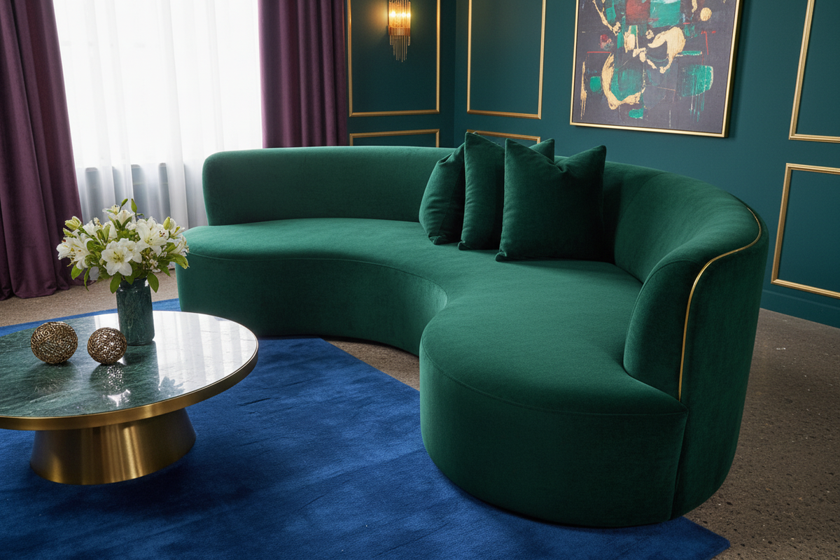 Head Leather Five-Seater Sofa