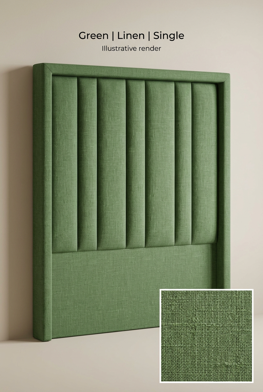 Sage Channel Wingback Headboard
