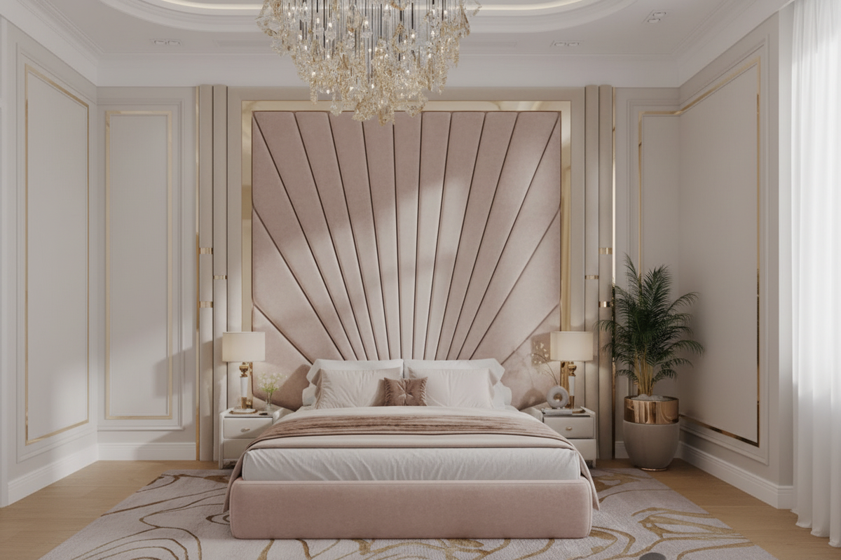 Luxury Fan Headboard Bedroom Suite