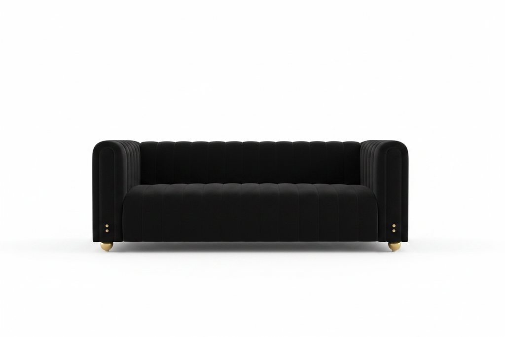 Channel Tufted Velvet Sofa