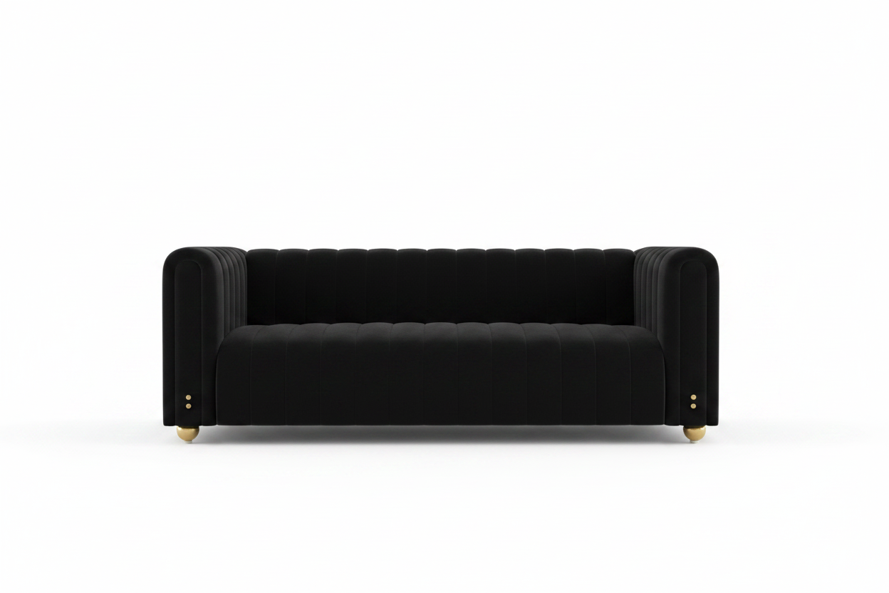 Channel Tufted Velvet Sofa