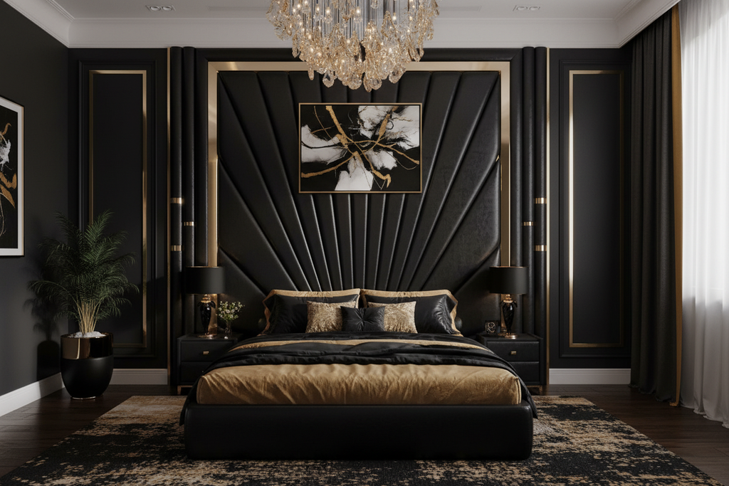 Luxury Fan Headboard Bedroom Suite
