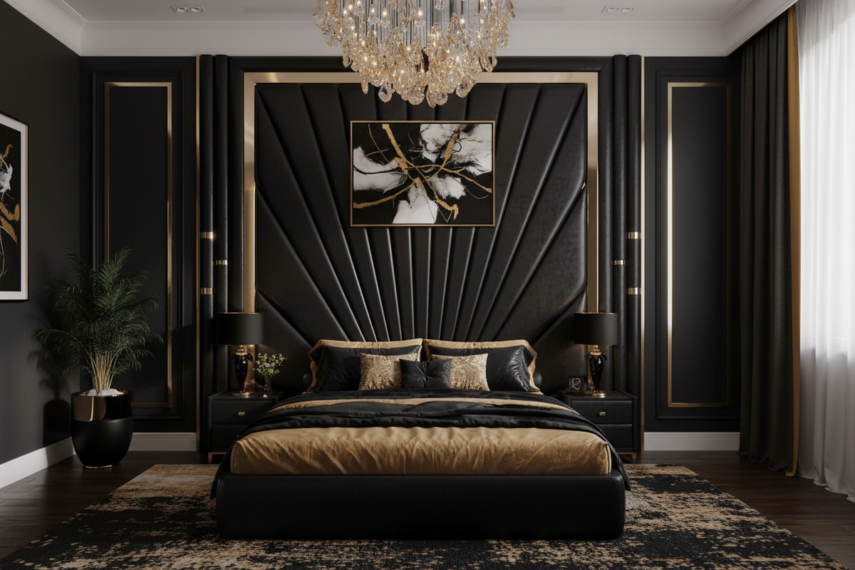 Luxury Fan Headboard Bedroom Suite