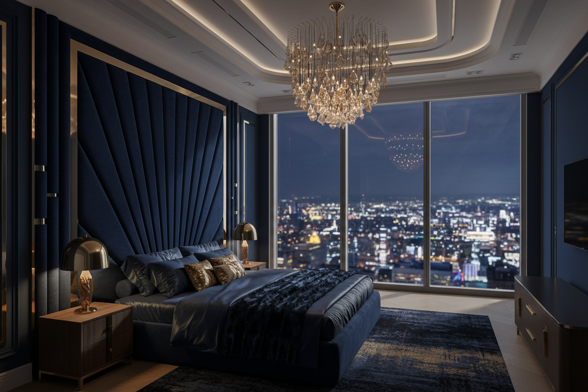 Luxury Fan Headboard Bedroom Suite