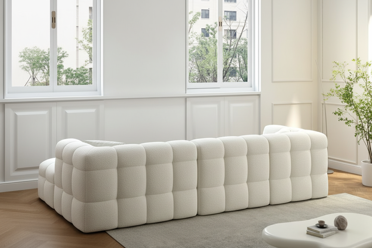Cloud Bubble Grid Sectional - full back view