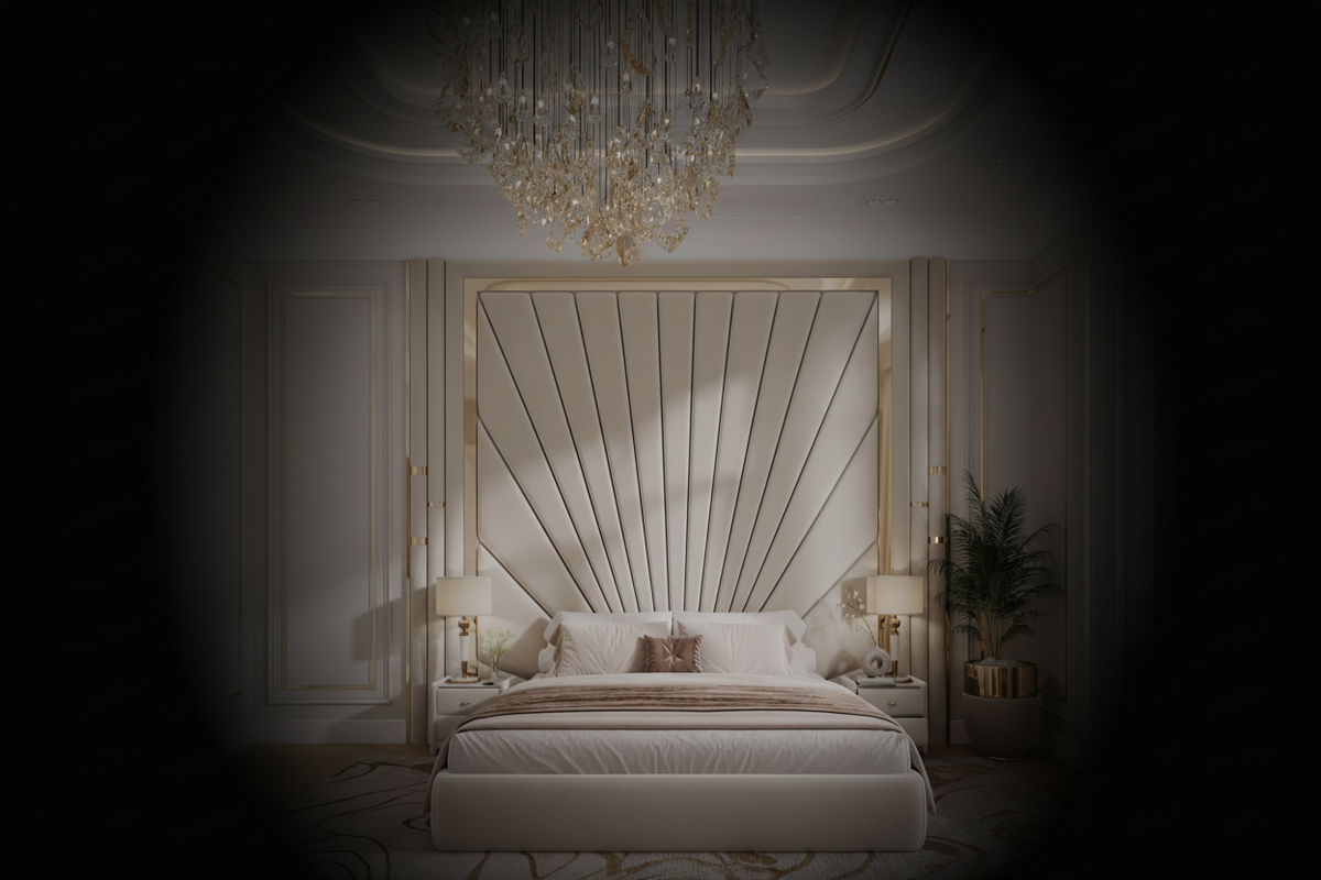 Luxury Fan Headboard Bedroom Suite