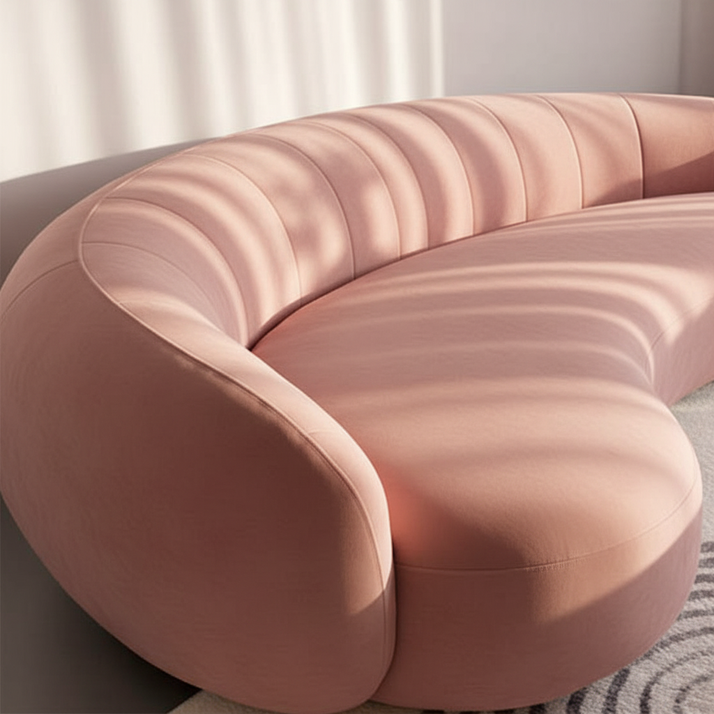 Luna Curved Boucle Sofa