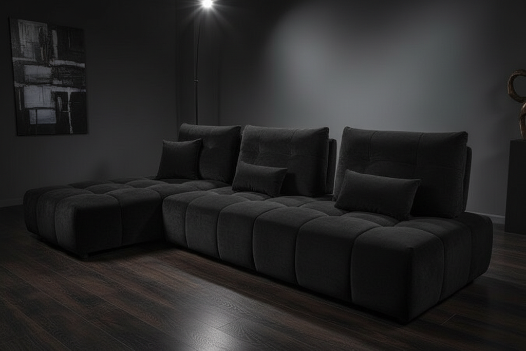 Modular Grid-Tufted Sectional Sofa Set
