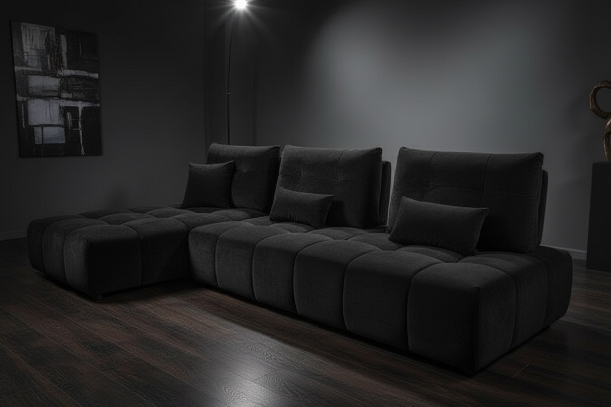 Modular Grid-Tufted Sectional Sofa Set
