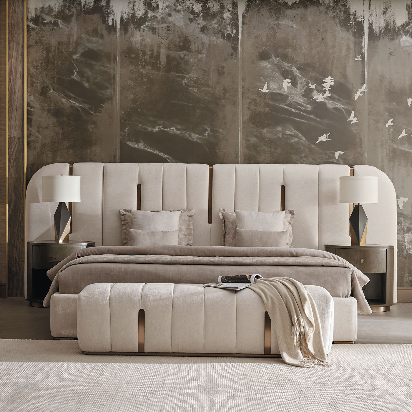 Vals Luxury Upholstered Bedroom Suite