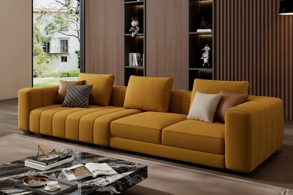 Mix Sofa - Yellow Velvet