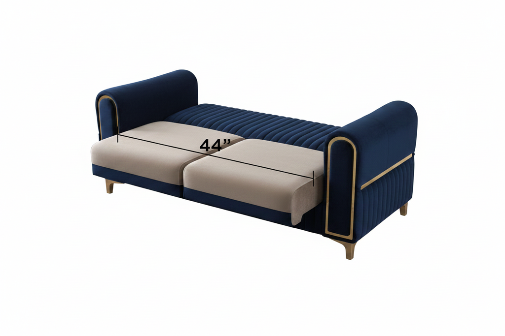 Navy Blue Sofa Bed Open