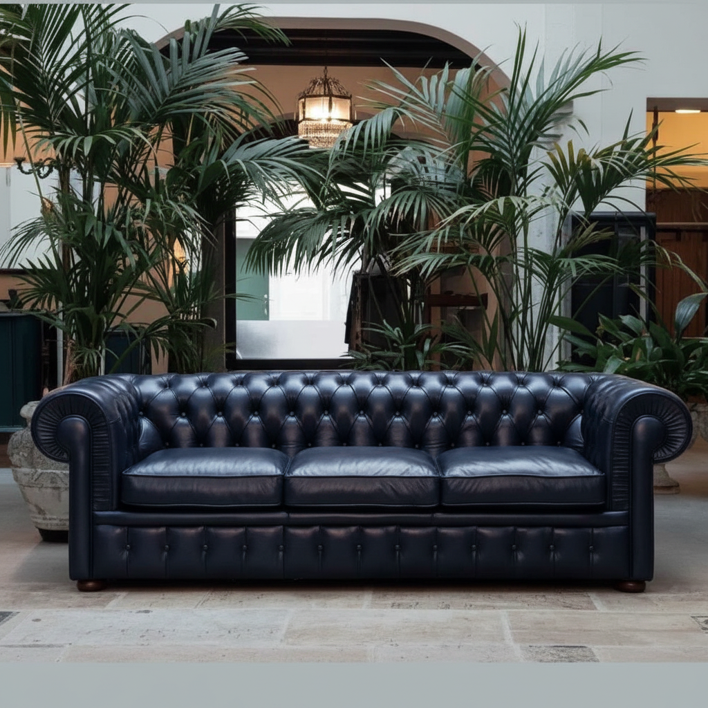 Navy Chesterfield Sofa