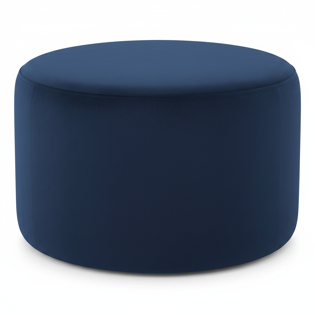 Navy Cylinder Ottoman