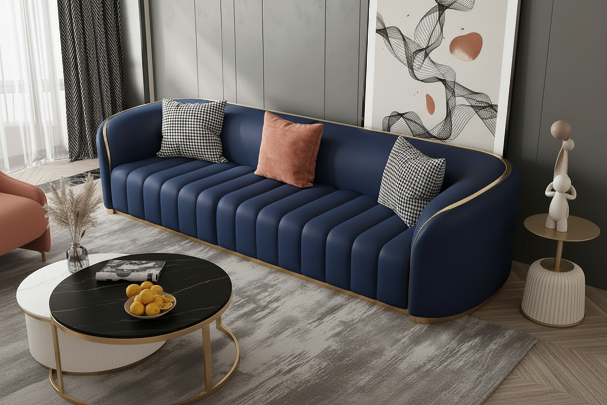 Navy Head Sofa