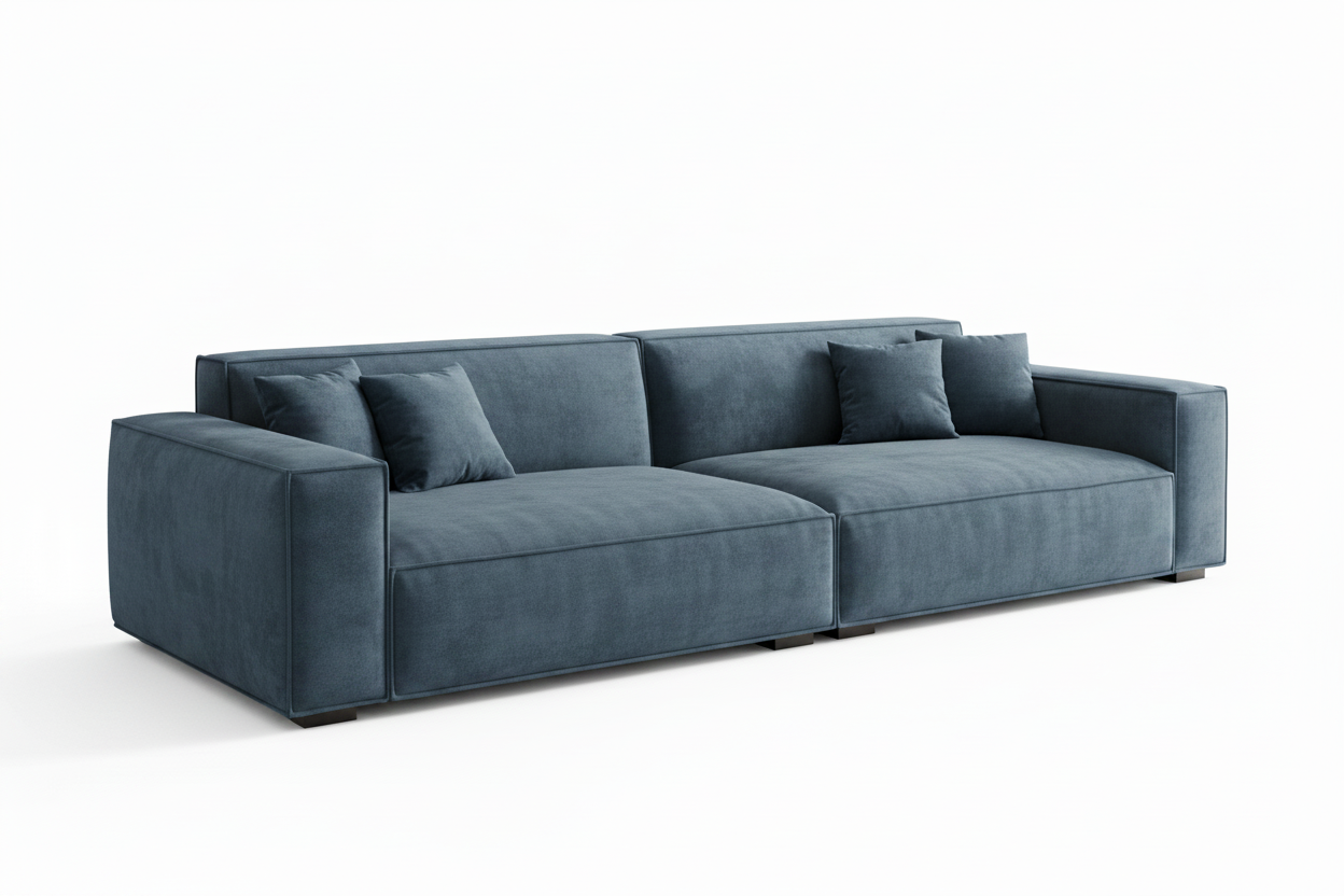 Novo Sofa - Blue Boucle