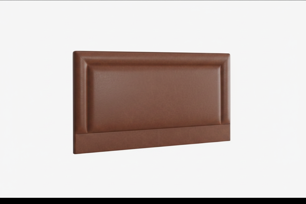 Panel Frame Headboard - Brown Leather