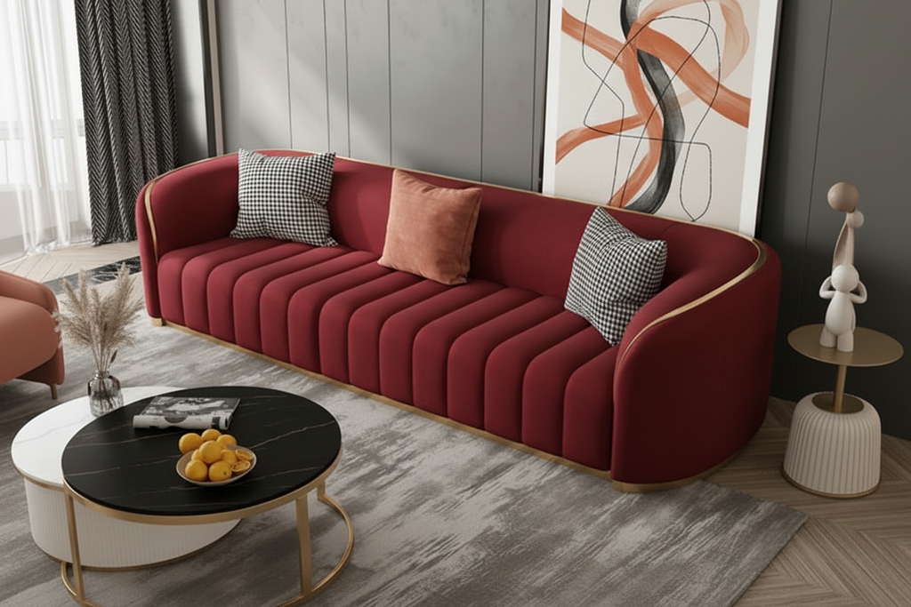 Red Head Sofa