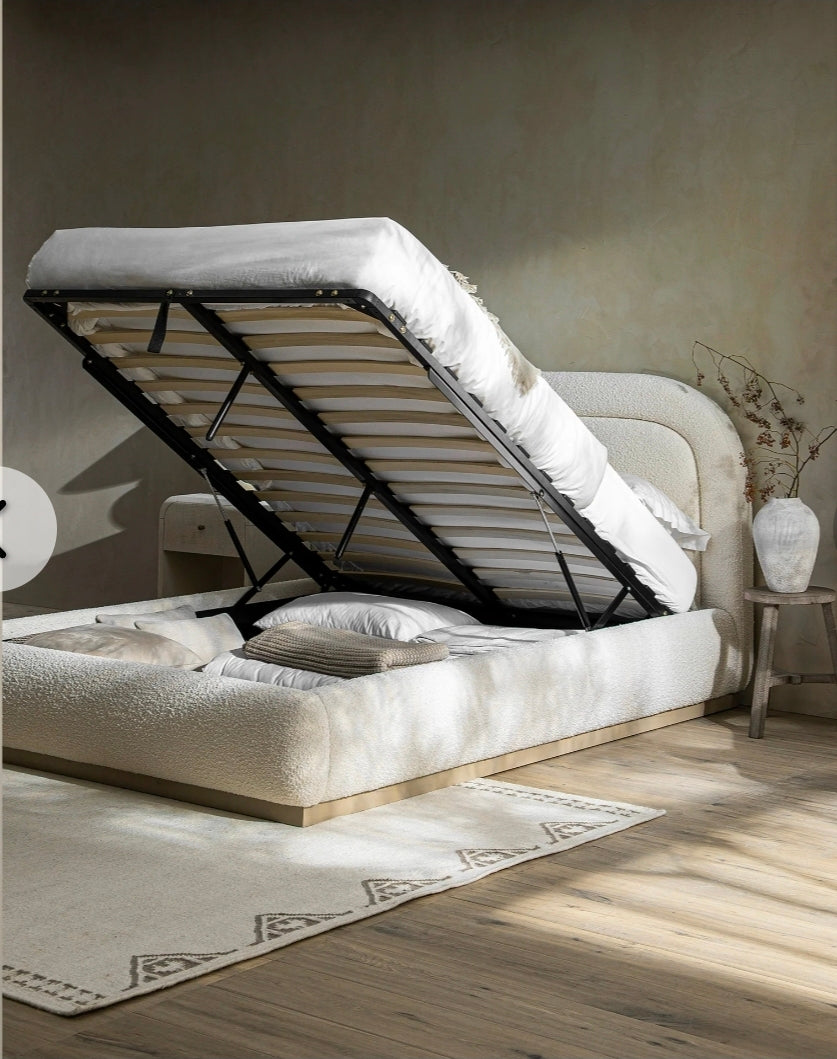 Luella Upholstered Wooden Plinth Base Storage Bed