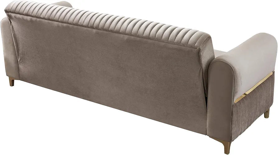 Luxe Channel Tufted Velvet Sofa