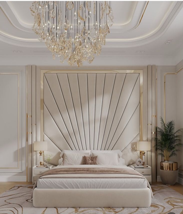 Luxury Fan Headboard Bedroom Suite