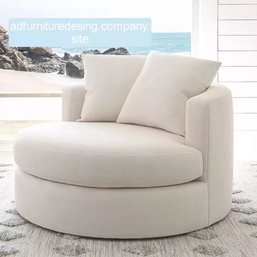 Round Barrel Swivel Accent Chair