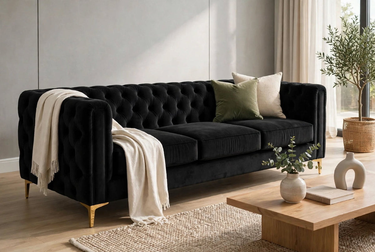 Chester 3-Seater Tufted Sofa