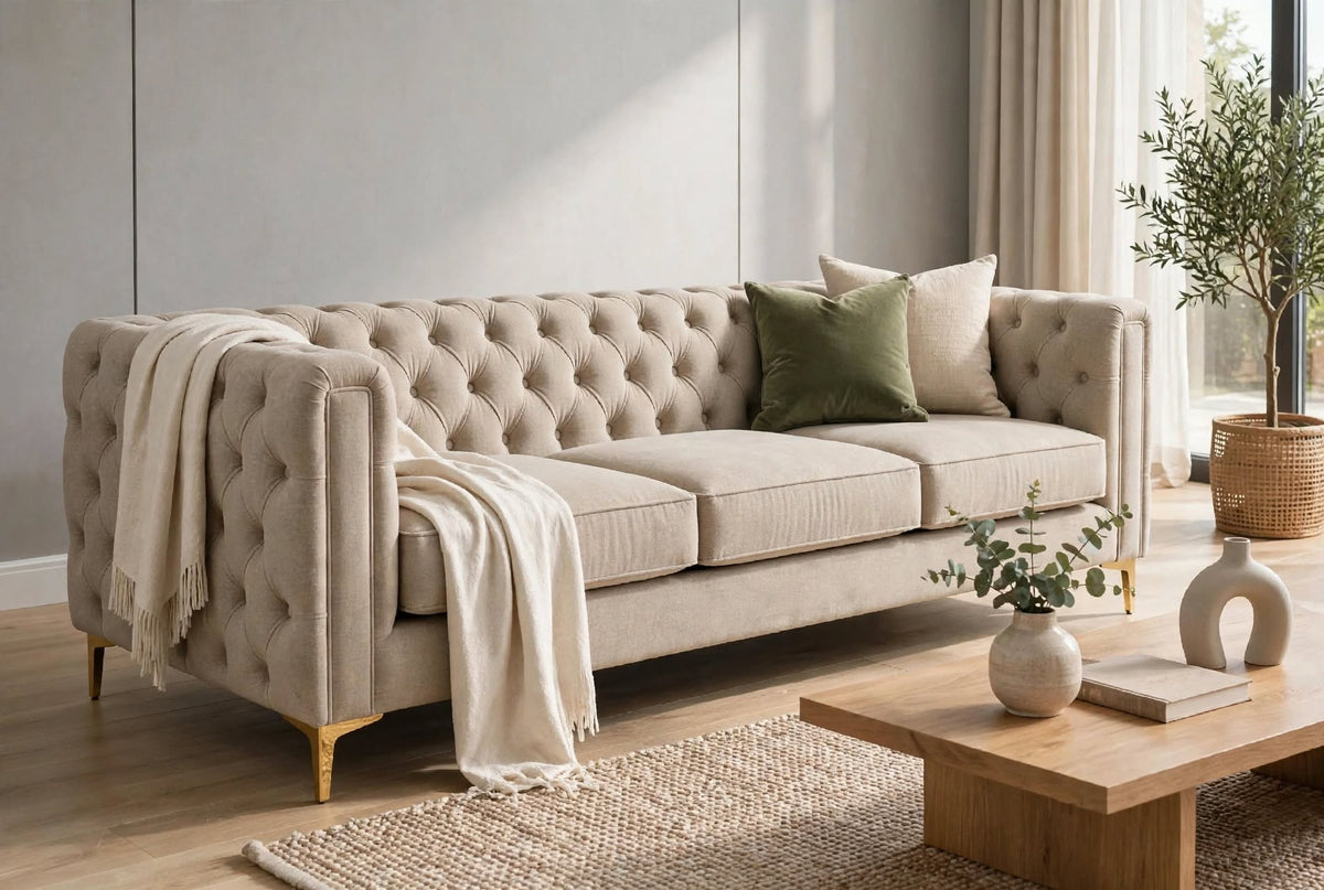 Chester 3-Seater Tufted Sofa