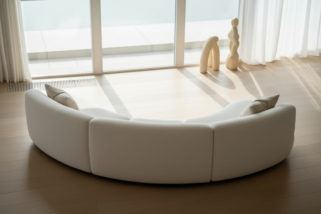 Side profile – curved sectional sofa