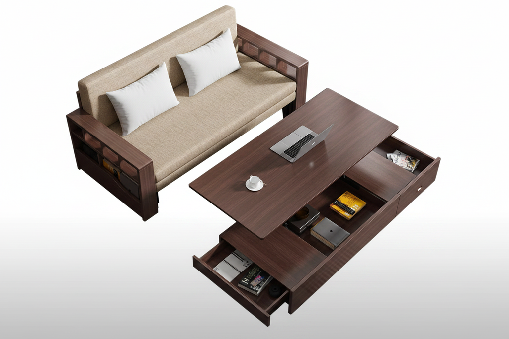 Sofa + Coffee Table Beige