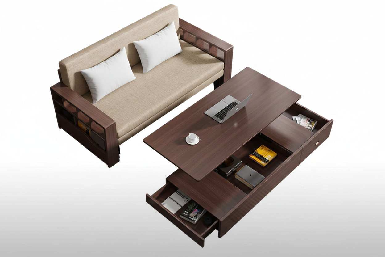 Sofa + Coffee Table Beige