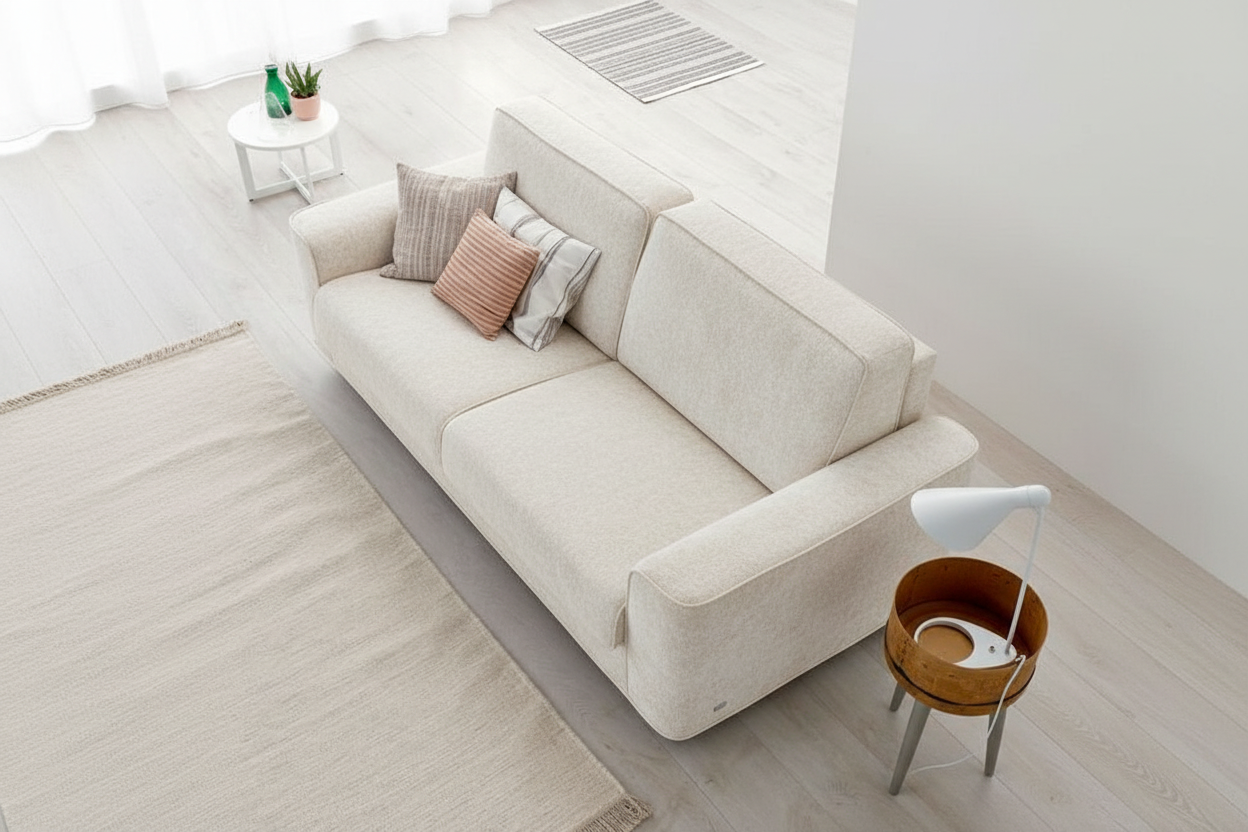 White Boucle - Side Profile