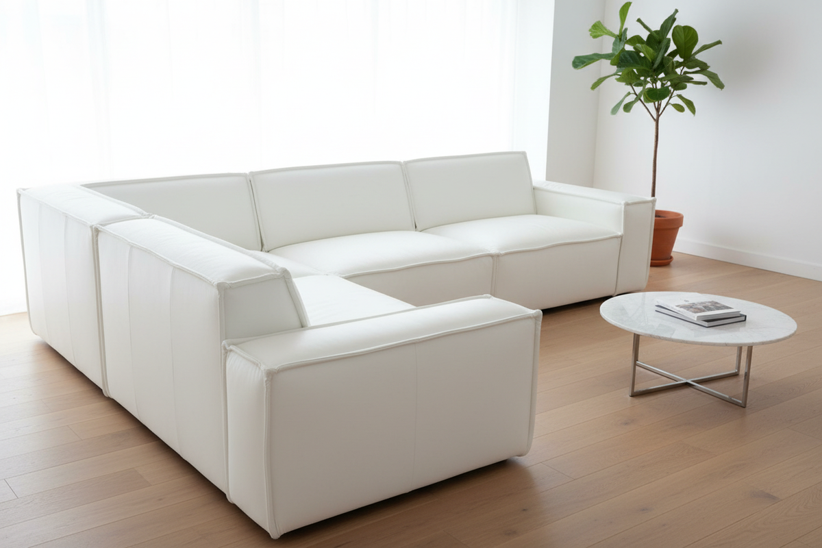 White Genuine Leather