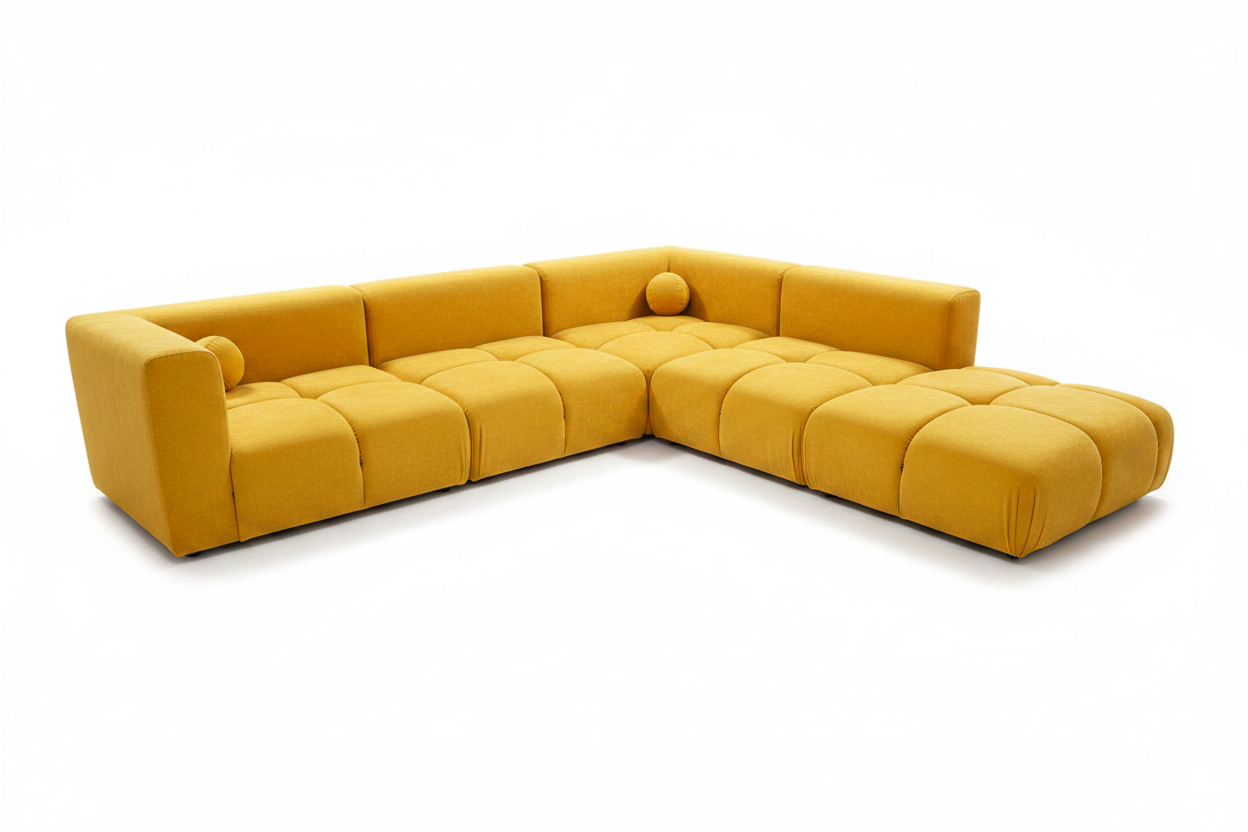 Yellow Boucle Sofa