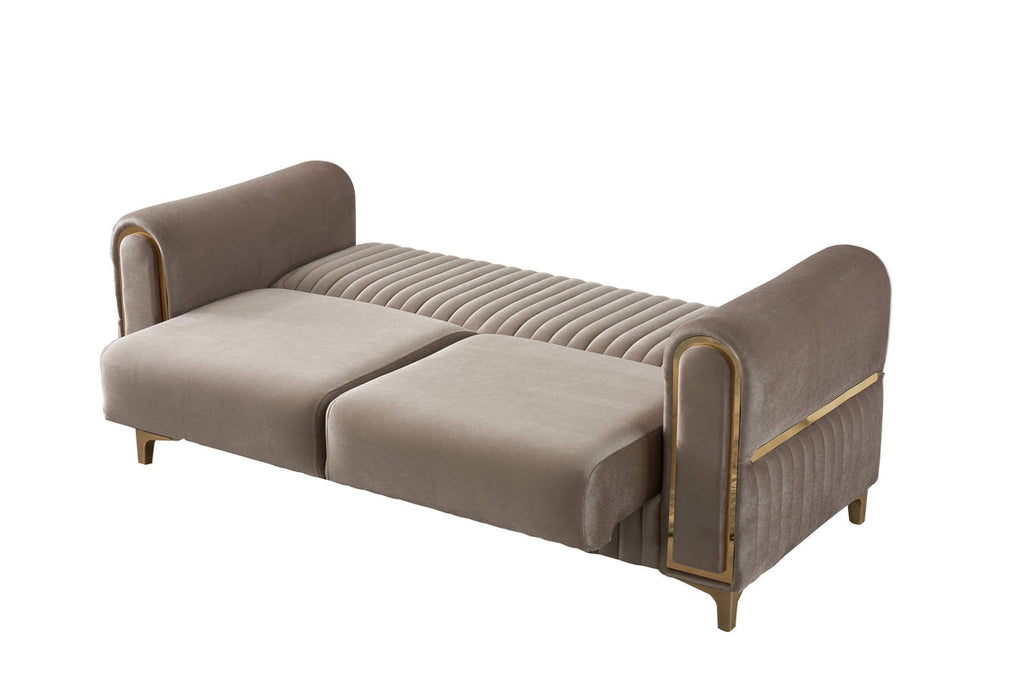 Aurelia Channel-Tufted Velvet Sleeper Sofa